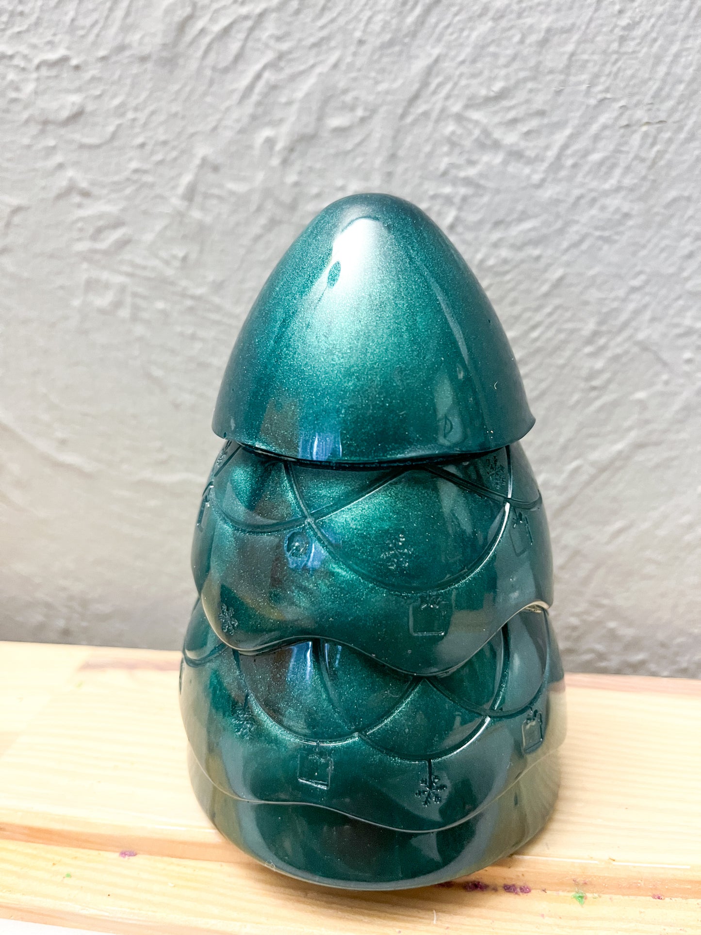 Christmas Tree Resin Jar