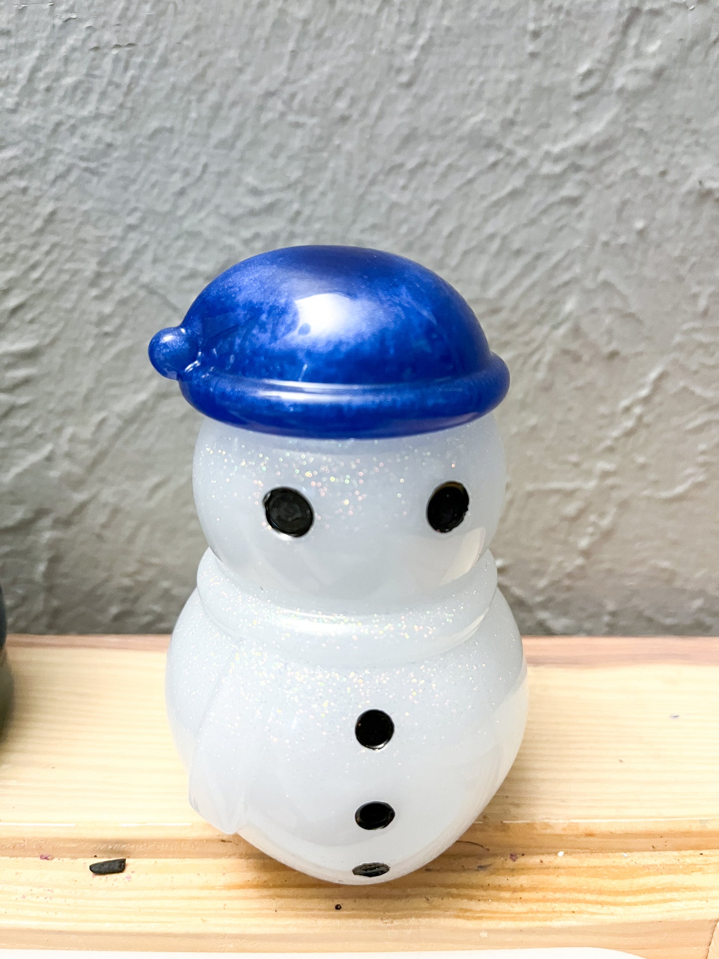 Snowman Resin Jar